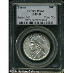1938-D 50C Boone MS66 PCGS. Light gold color over 1938-D 50C Boone MS66 PCGS.