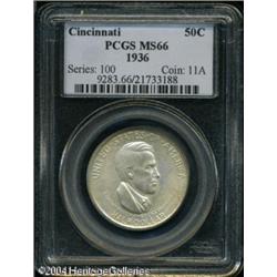 1936 50C Cincinnati MS66 PCGS. Dusky light golden- 1936 50C Cincinnati MS66 PCGS.