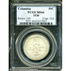 1936 50C Columbia MS66 PCGS. A few speckles of gol 1936 50C Columbia MS66 PCGS.