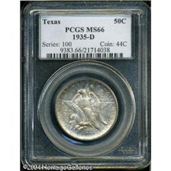 1935-D 50C Texas MS66 PCGS. Lustrous surfaces reve 1935-D 50C Texas MS66 PCGS.