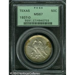 1937-D 50C Texas MS67 PCGS. Golden-range toning oc 1937-D 50C Texas MS67 PCGS.