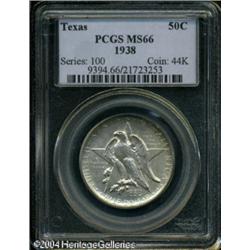 1938 50C Texas MS66 PCGS. Well struck, with light 1938 50C Texas MS66 PCGS.