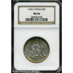 1938-S 50C Texas MS66 NGC. Golden-green toning aro 1938-S 50C Texas MS66 NGC.