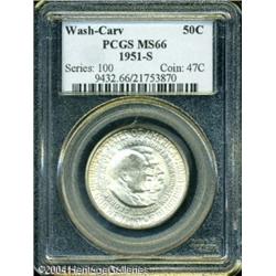 1951-S 50C Washington-Carver MS66 PCGS. Delicate c 1951-S 50C Washington-Carver MS66 PCGS.