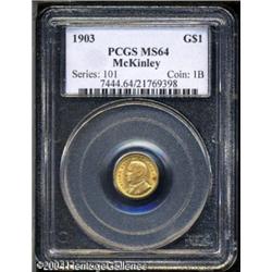 1903 G$1 Louisiana Purchase/McKinley MS64 PCGS. Pe 1903 G$1 Louisiana Purchase/McKinley MS64 PCGS.
