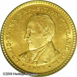 1905 G$1 Lewis and Clark MS64 PCGS. A sunny, yello 1905 G$1 Lewis and Clark MS64 PCGS.