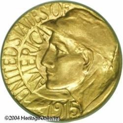 1915-S G$1 Panama-Pacific Gold Dollar MS66 PCGS. B 1915-S G$1 Panama-Pacific Gold Dollar MS66 PCGS.