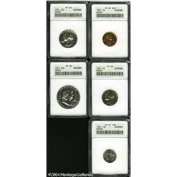 1951 Proof Set PR63 to PR66 ANACS. The set includes 1951 Proof Set PR63 to PR66 ANACS.