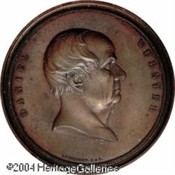 Circa 1852 Daniel Webster Bronze Medal AU58 Uncertifi Circa 1852 Daniel Webster Bronze Medal AU58 Un