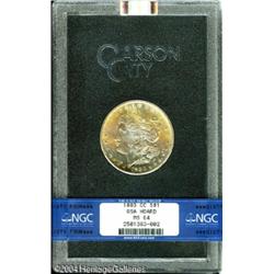 1883-CC S$1 MS64 NGC. Lush peach, rose, powder-blu 1883-CC S$1 MS64 NGC.