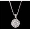 Image 1 : 14KT White Gold 0.90 ctw Diamond Pendant With Chain