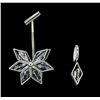 Image 1 : Snow Flake Crystal Earrings - Silver Plated