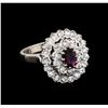 Image 1 : 0.78 ctw Purple Sapphire and Diamond Ring - 10KT White Gold