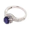 Image 1 : 1.48 ctw Sapphire and Diamond Ring - 18KT White Gold