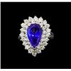 Image 2 : 14KT White Gold 3.11 ctw Tanzanite and Diamond Ring