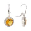 Image 2 : 7.47 ctw Citrine and Diamond Earrings - 14KT White Gold