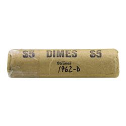 Roll of (50) 1962-D Brilliant Uncirculated Roosevelt Dimes