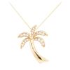 Image 1 : 0.30 ctw Diamond Palm Tree Pendant with Chain - 14KT Yellow Gold