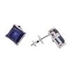 Image 2 : 2.70 ctw Square Cut Sapphire Studs - 14KT White Gold