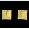 Image 1 : Square Matte Earrings - Gold Plated
