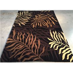 6'X9' Magnificent Modern Hand Knotted Carved Wool Pile Rug