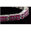 Image 2 : Sterling Silver 6 ct Ruby Bracelet CRV $1900