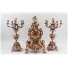 Image 1 : Rococo Style Metal Garniture Set 2 Candlebra Clock