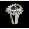 Image 4 : 3.60 ctw Aquamarine and Diamond Ring - 14KT White Gold