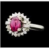 Image 1 : 1.00 ctw Ruby And Diamond Ring - 10KT White Gold