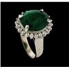 Image 4 : 7.42 ctw Emerald and Diamond Ring - 14KT White Gold