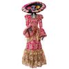 Image 1 : Goosebumps 2: Haunted Halloween - Day of the Dead Lady’s Costume (Pink) - 1246