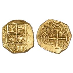 Bogota, Colombia, cob 2 escudos, posthumous Charles II, no assayer (Arce), ex-1715 Fleet.