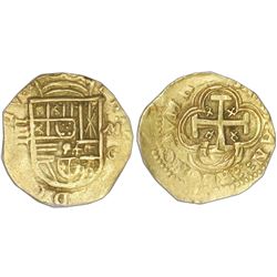 Granada, Spain, cob 4 escudos, (159)3M, REGNORVM in legend, very rare, PCGS AU55.