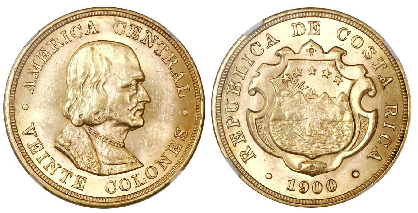 San Jose Costa Rica Colones 1900 Ngc Ms 62 San Jose Costa Rica Colones 1900 Ngc Ms 62