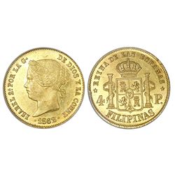 Philippines, 4 pesos, Isabel II, 1862, PCGS MS61.