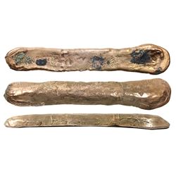 Large tumbaga gold ingot, 1816 grams, marked with fineness V and three dots (5.75 karat, or 23.96% f