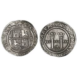 Mexico City, Mexico, 4 reales, Charles-Joanna, "Late Series," assayer G to right, mintmark M to left