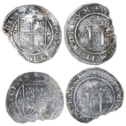 Lot of two Mexico City, Mexico, 4 reales, Charles-Joanna, "Late Series," assayer G to left, mintmark