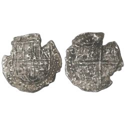 Potosi, Bolivia, cob 8 reales, Philip III, assayer M, Grade 4 ("8 points"), with hand-signed Fisher