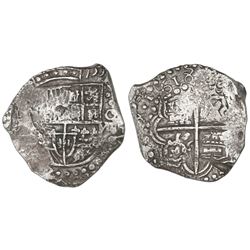 Potosi, Bolivia, cob 8 reales, 1618, assayer not visible, Grade 2.