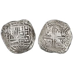 Potosi, Bolivia, cob 8 reales, (162)0T, upper half of shield and quadrants of cross transposed, Grad