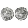 Image 1 : Potosi, Bolivia, cob 4 reales, Philip II, assayer B (3rd period), Grade 2.