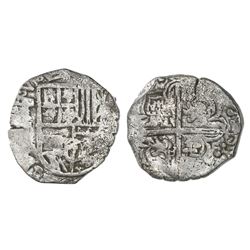 Potosi, Bolivia, cob 4 reales, Philip III, assayer not visible, Grade 1.