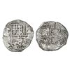 Image 1 : Potosi, Bolivia, cob 4 reales, Philip III, assayer not visible, Grade 1.