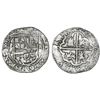 Image 1 : Potosi, Bolivia, cob 2 reales, Philip II, assayer B (1st period), Grade 1.