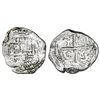 Image 1 : Potosi, Bolivia, cob 2 reales, Philip II or III, assayer not visible, Grade 2.