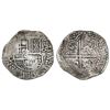 Image 1 : Potosi, Bolivia, cob 8 reales, Philip III, assayer Q, Grade 1.