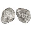 Image 1 : Potosi, Bolivia, cob 8 reales, Philip III, assayer Q, Grade 2.