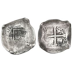 Mexico City, Mexico, cob 8 reales, (1)638(P), with canvas imprint on shield side, rare.