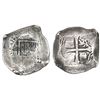 Image 1 : Mexico City, Mexico, cob 8 reales, (1)638(P), with canvas imprint on shield side, rare.